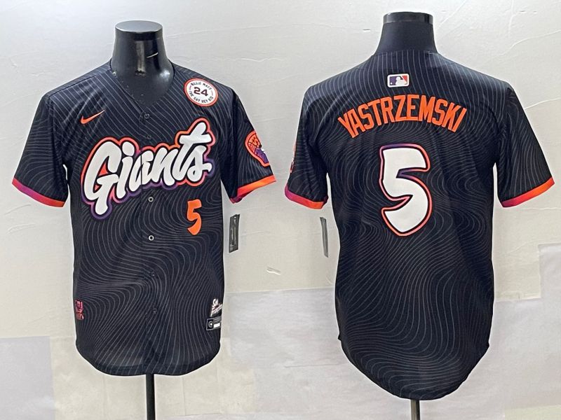 Men San Francisco Giants #5 Yastrzemski Black Joint Name 2025 Nike MLB Jersey style 37
